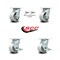 Service Caster 4 Inch Semi Steel Caster Set with Roller Bearings 2 Swivel Lock 2 Brake SCC SCC-30CS420-SSR-BSL-2-TLB-2 - alternate 2